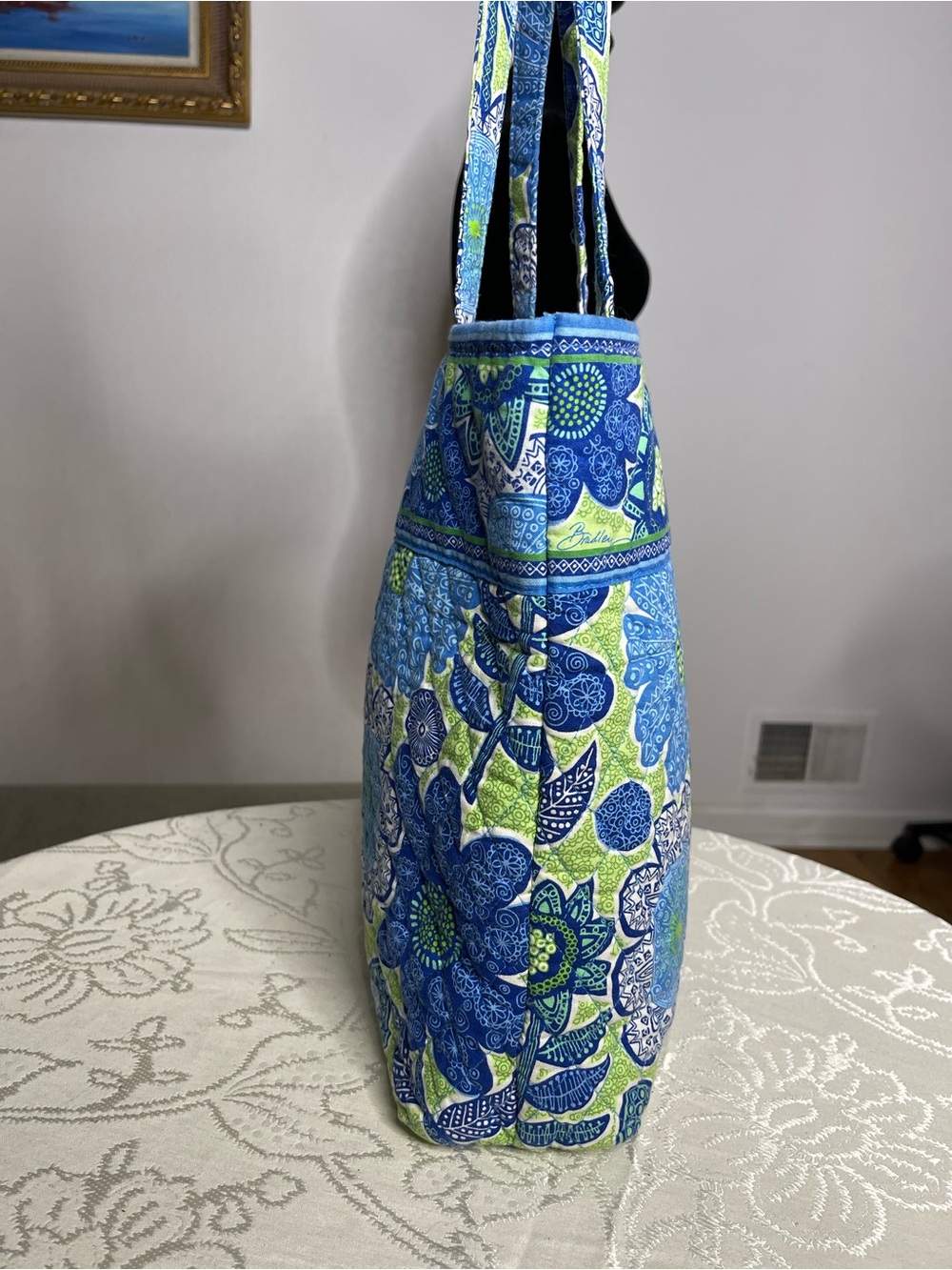 Vintage Vera Bradley Quilted Tote Bag โ "Doodle Daisy" Pattern - Picture 4 of 8